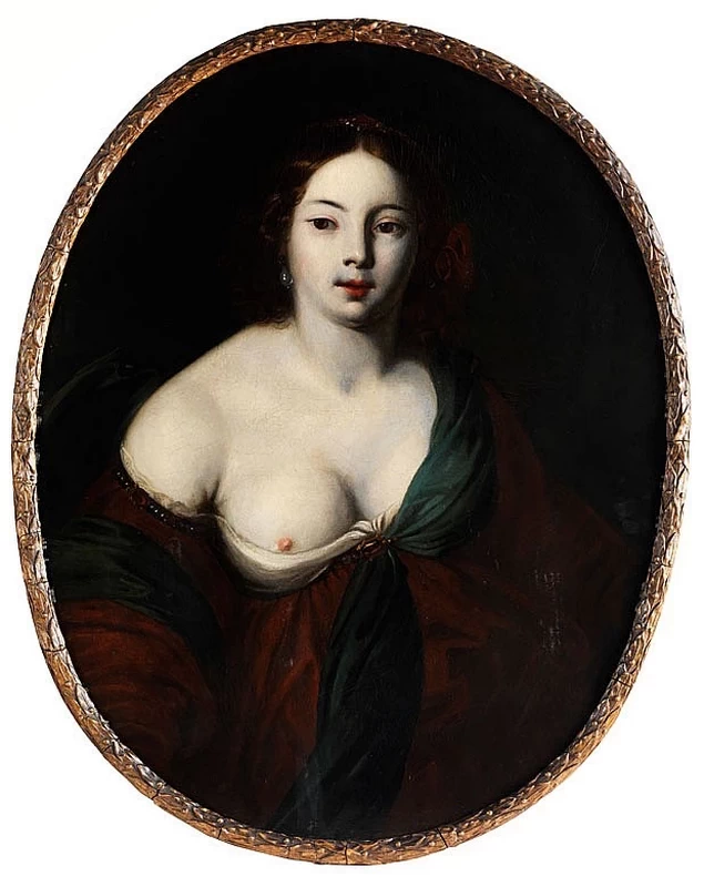 Nicolas Regnier - Ritratto di ragazza con seno nudo